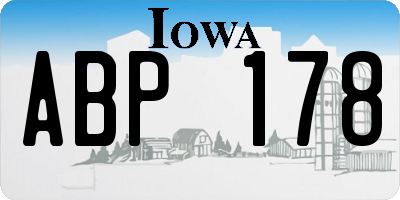 IA license plate ABP178