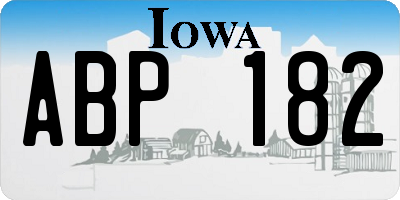 IA license plate ABP182