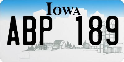 IA license plate ABP189