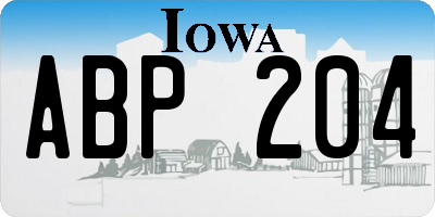 IA license plate ABP204