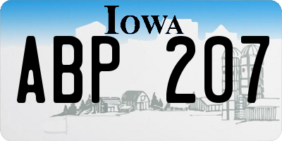 IA license plate ABP207