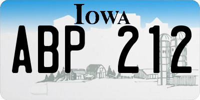 IA license plate ABP212