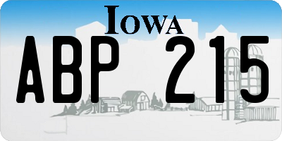 IA license plate ABP215