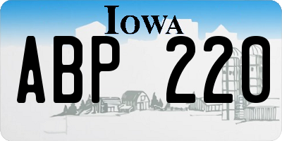 IA license plate ABP220