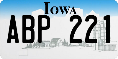 IA license plate ABP221