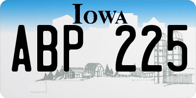 IA license plate ABP225