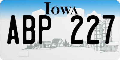 IA license plate ABP227
