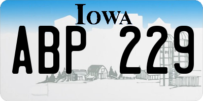 IA license plate ABP229