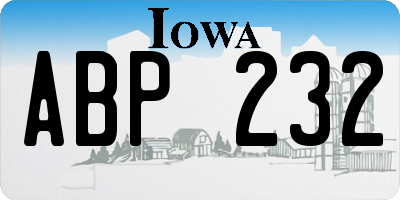 IA license plate ABP232