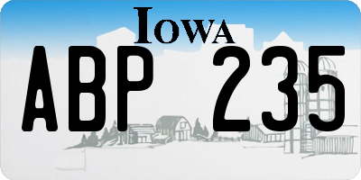 IA license plate ABP235