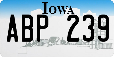 IA license plate ABP239