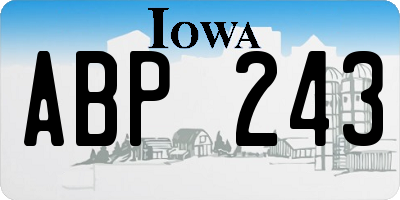 IA license plate ABP243