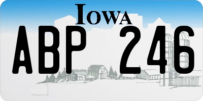 IA license plate ABP246