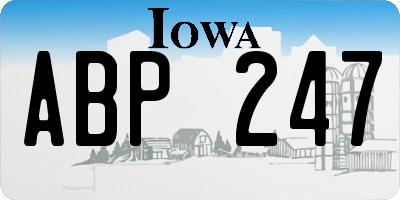 IA license plate ABP247