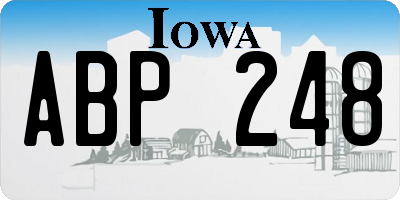 IA license plate ABP248