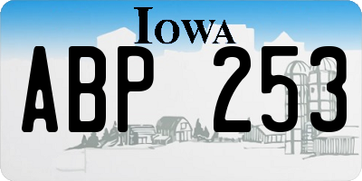 IA license plate ABP253