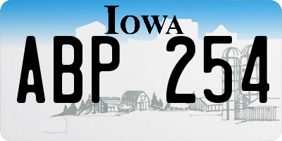 IA license plate ABP254