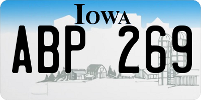 IA license plate ABP269