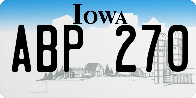 IA license plate ABP270