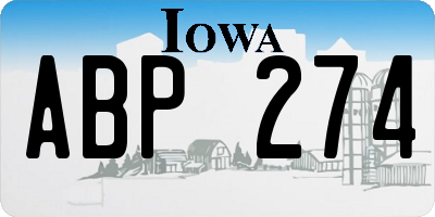 IA license plate ABP274