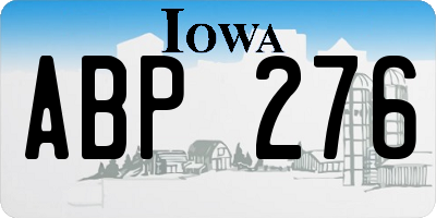 IA license plate ABP276