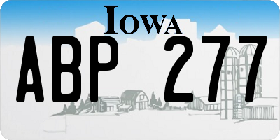 IA license plate ABP277