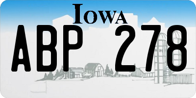 IA license plate ABP278