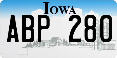 IA license plate ABP280