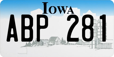 IA license plate ABP281