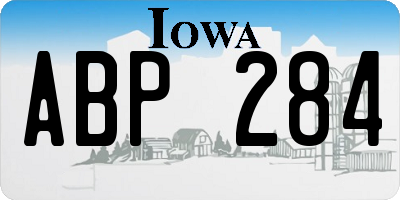 IA license plate ABP284