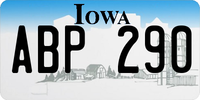 IA license plate ABP290