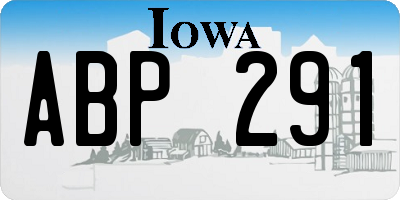 IA license plate ABP291