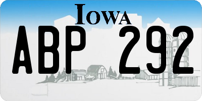 IA license plate ABP292