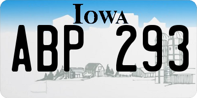IA license plate ABP293
