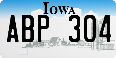 IA license plate ABP304