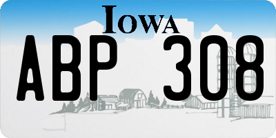 IA license plate ABP308
