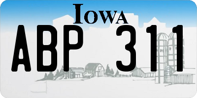 IA license plate ABP311