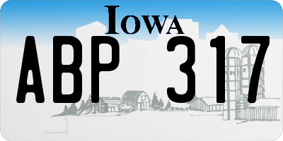 IA license plate ABP317