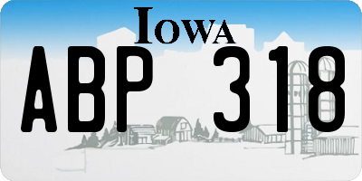 IA license plate ABP318
