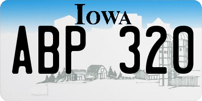 IA license plate ABP320
