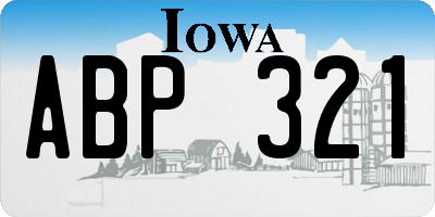 IA license plate ABP321