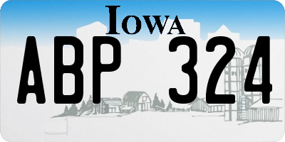 IA license plate ABP324