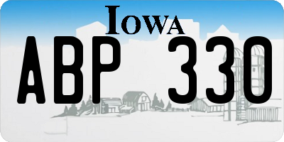 IA license plate ABP330