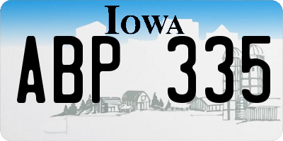 IA license plate ABP335