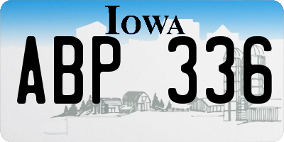IA license plate ABP336