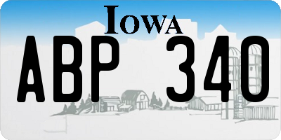 IA license plate ABP340