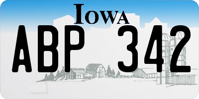 IA license plate ABP342