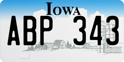 IA license plate ABP343