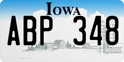 IA license plate ABP348