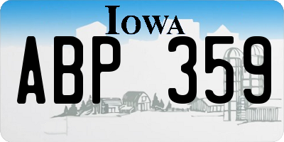 IA license plate ABP359